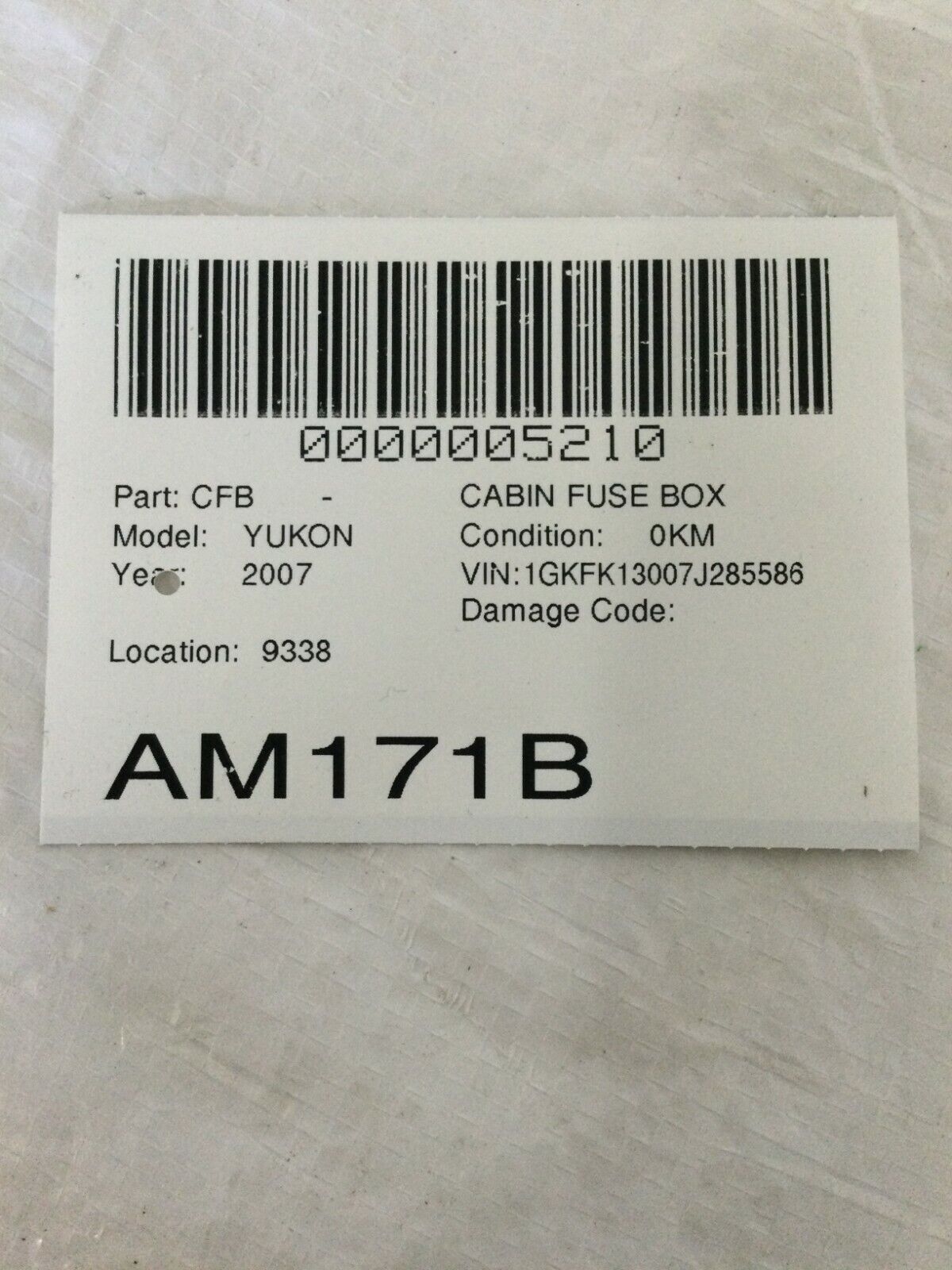 2007 GMC Yukon Cabin Fuse Box OEM 15925044