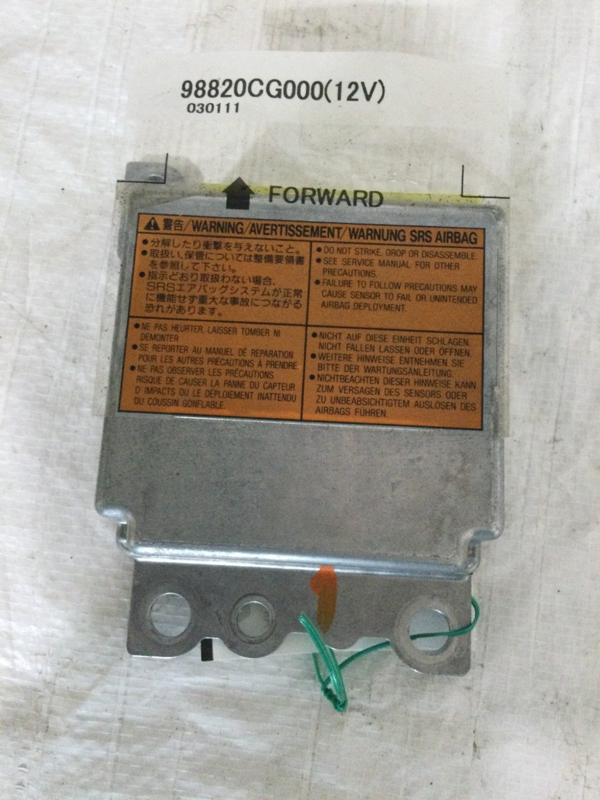 2003 Infiniti FX35 SRS Computer Control Module OEM 98820CG000