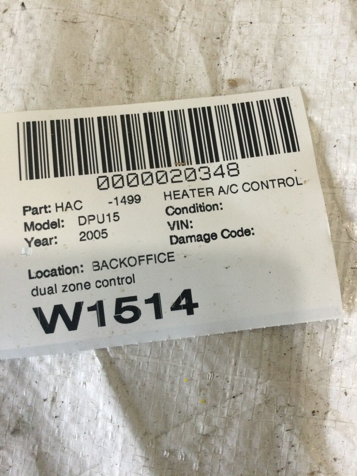 2002-2005 Dodge Ram 1500 Heater A/C Climate Control Unit P55056321AD