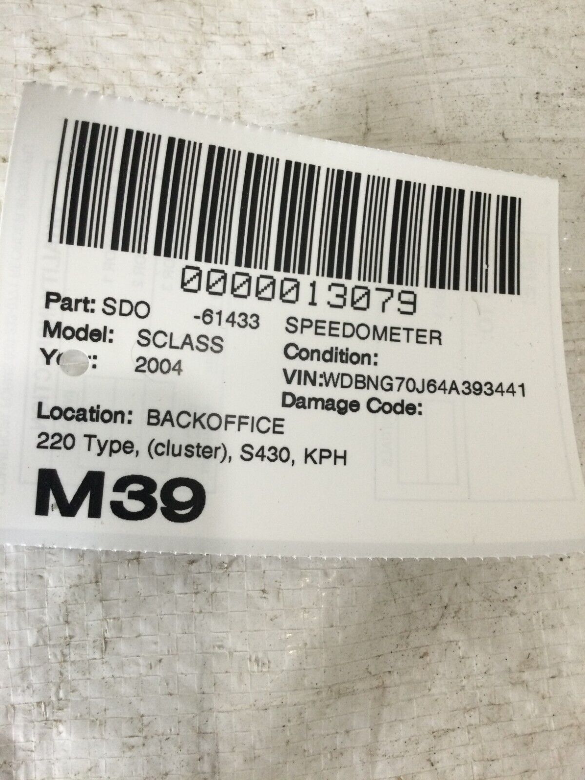 2004 Mercedes Benz S430 Speedometer Odometer Instrument Cluster Gauge OEM