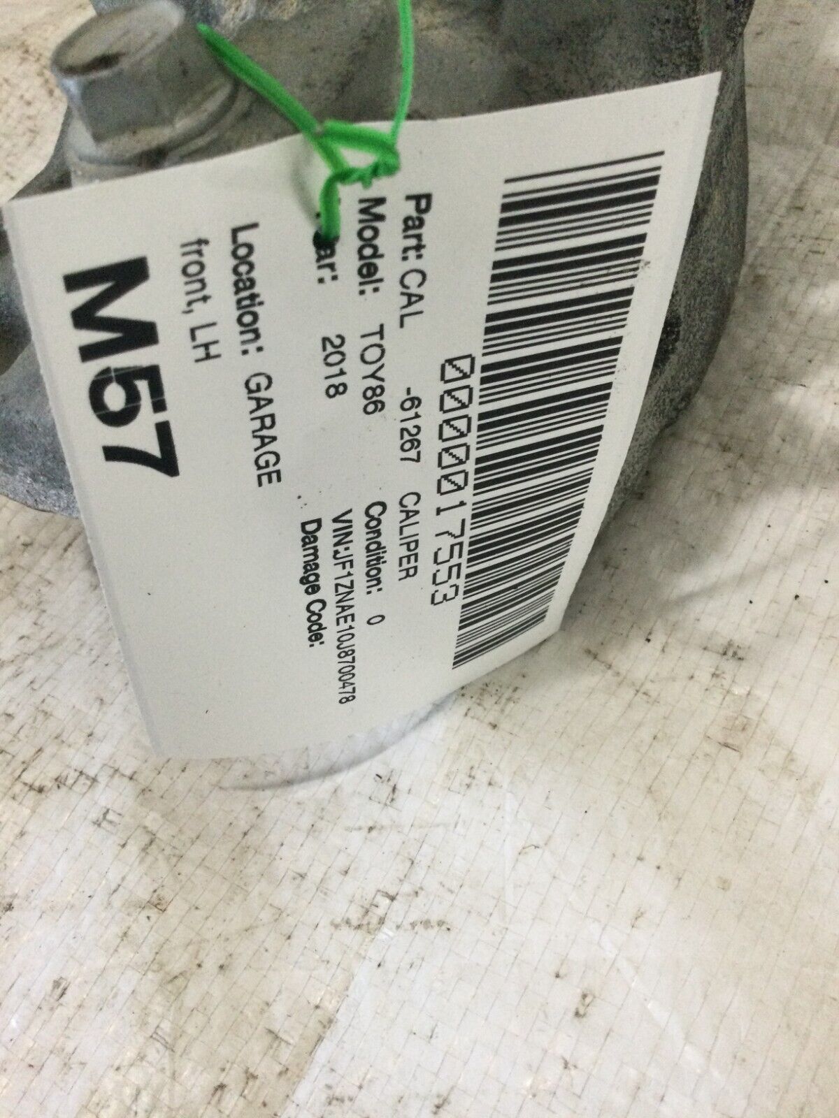 2018 Toyota 86 Front Left Brake Caliper OEM