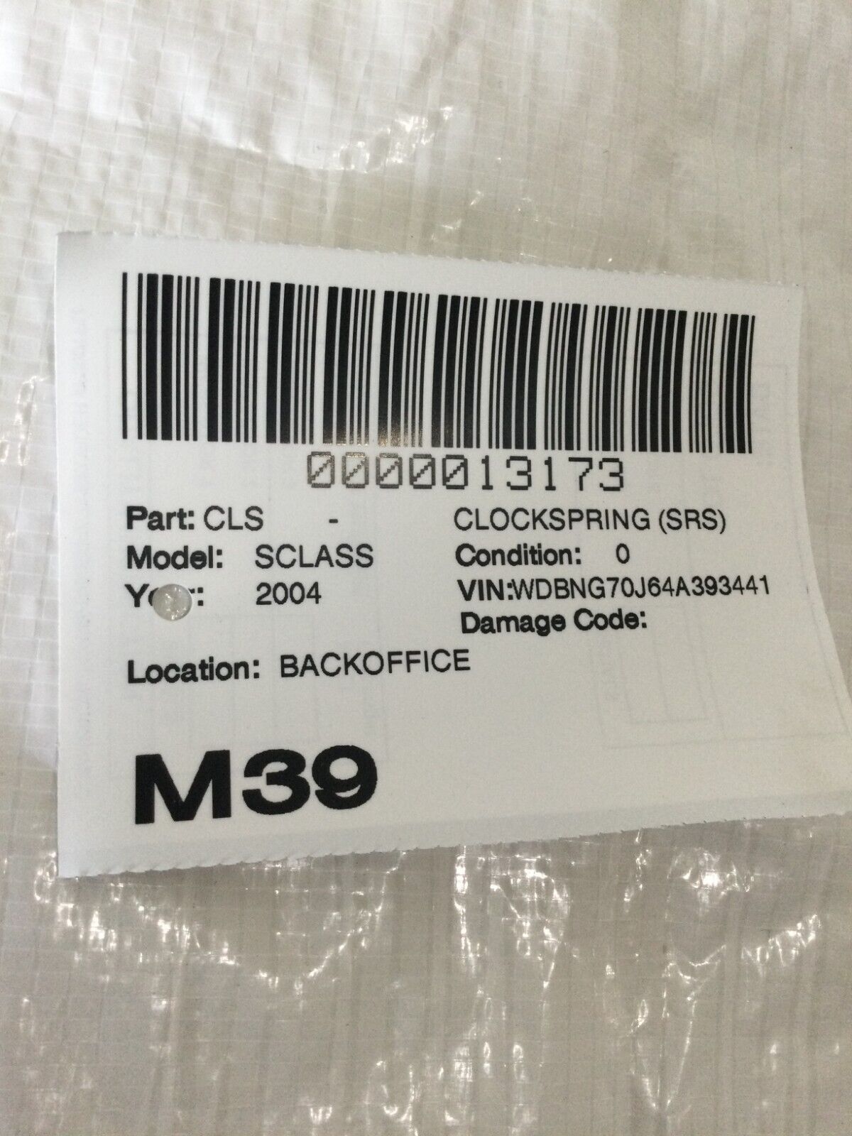 2004 Mercedes Benz S430 Clock Spring Assembly OEM A0004640318