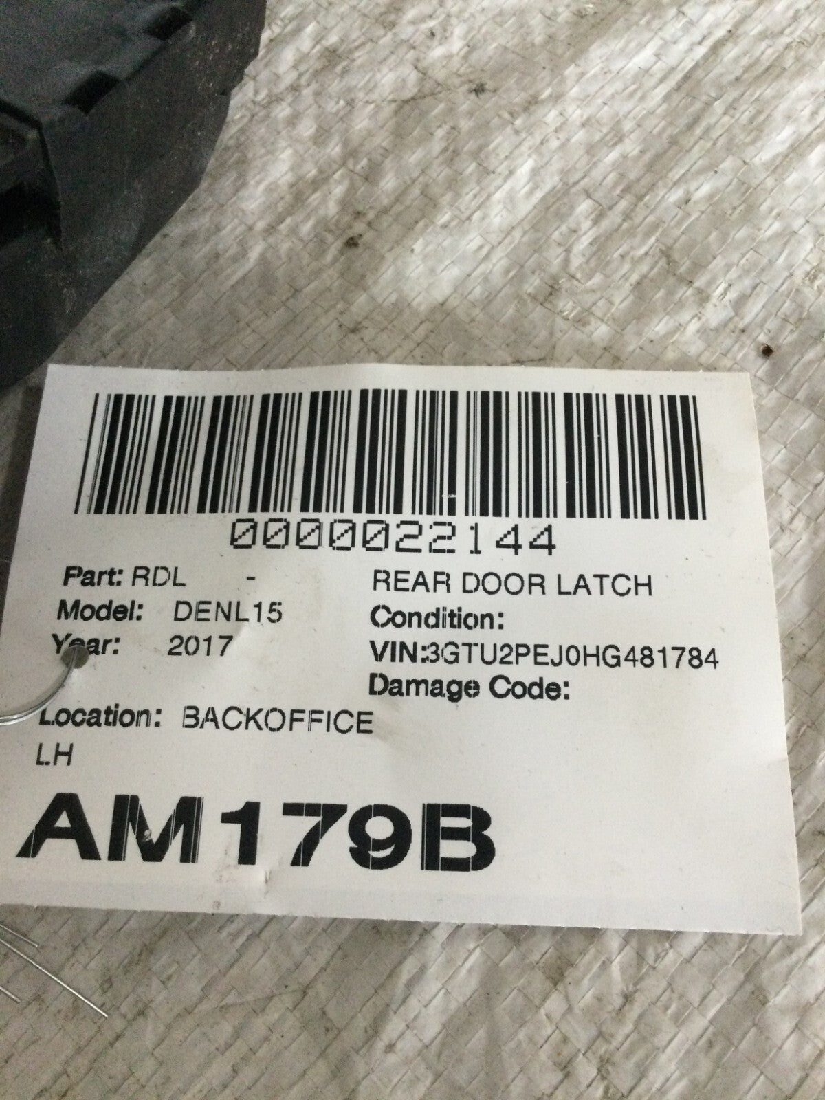 2017 Sierra Denali 1500 Rear Left Door Latch OEM