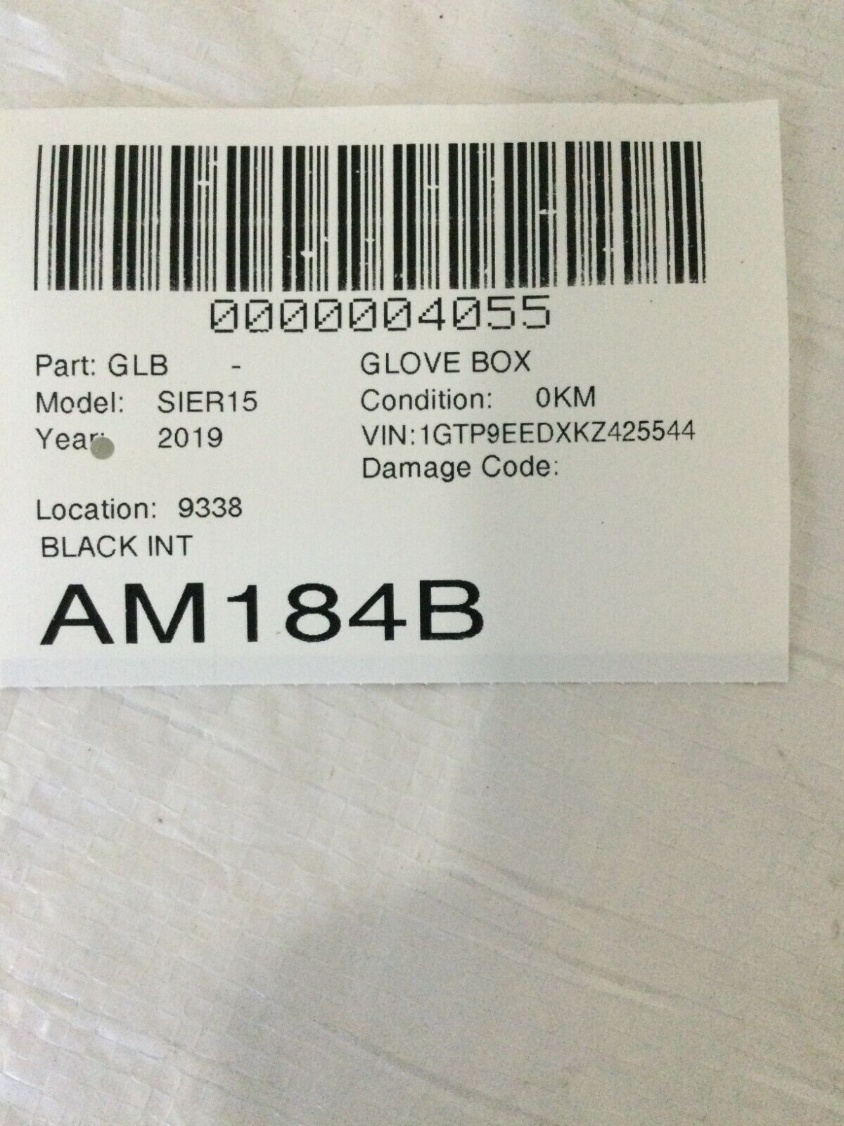 2019 GMC Sierra 1500 Dashboard Glove Box OEM 84539639 OEM Black