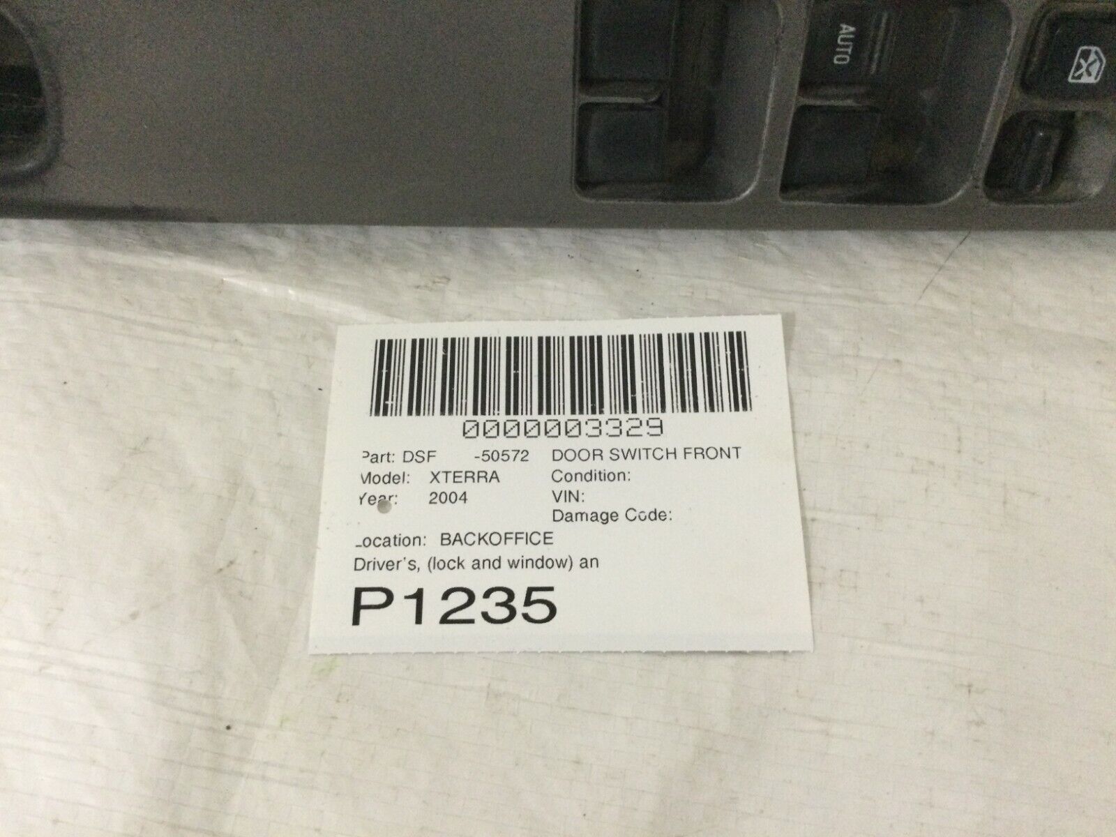 2000-2004 Nissan Xterra Front Left Driver Master Power Window Switch 80961-8Z500