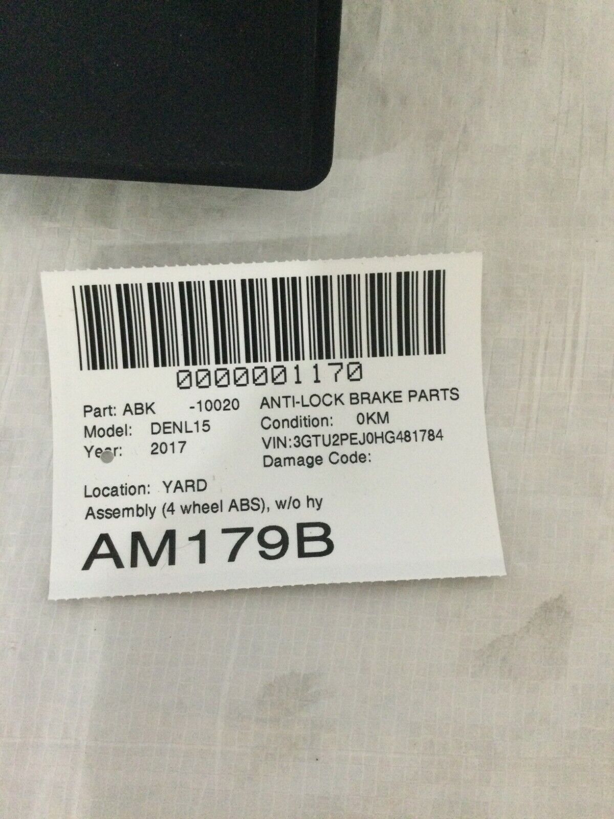 2017 GMC Sierra 1500 V8 6.2L ABS Pump Assembly OEM