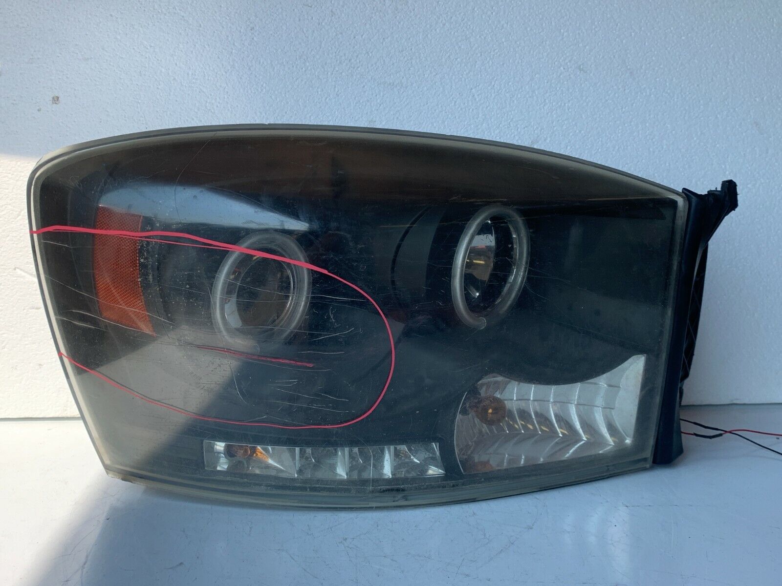 2006-2008 Dodge Ram 1500 2500 3500 Pickup Black Headlights Lamps Right RH 