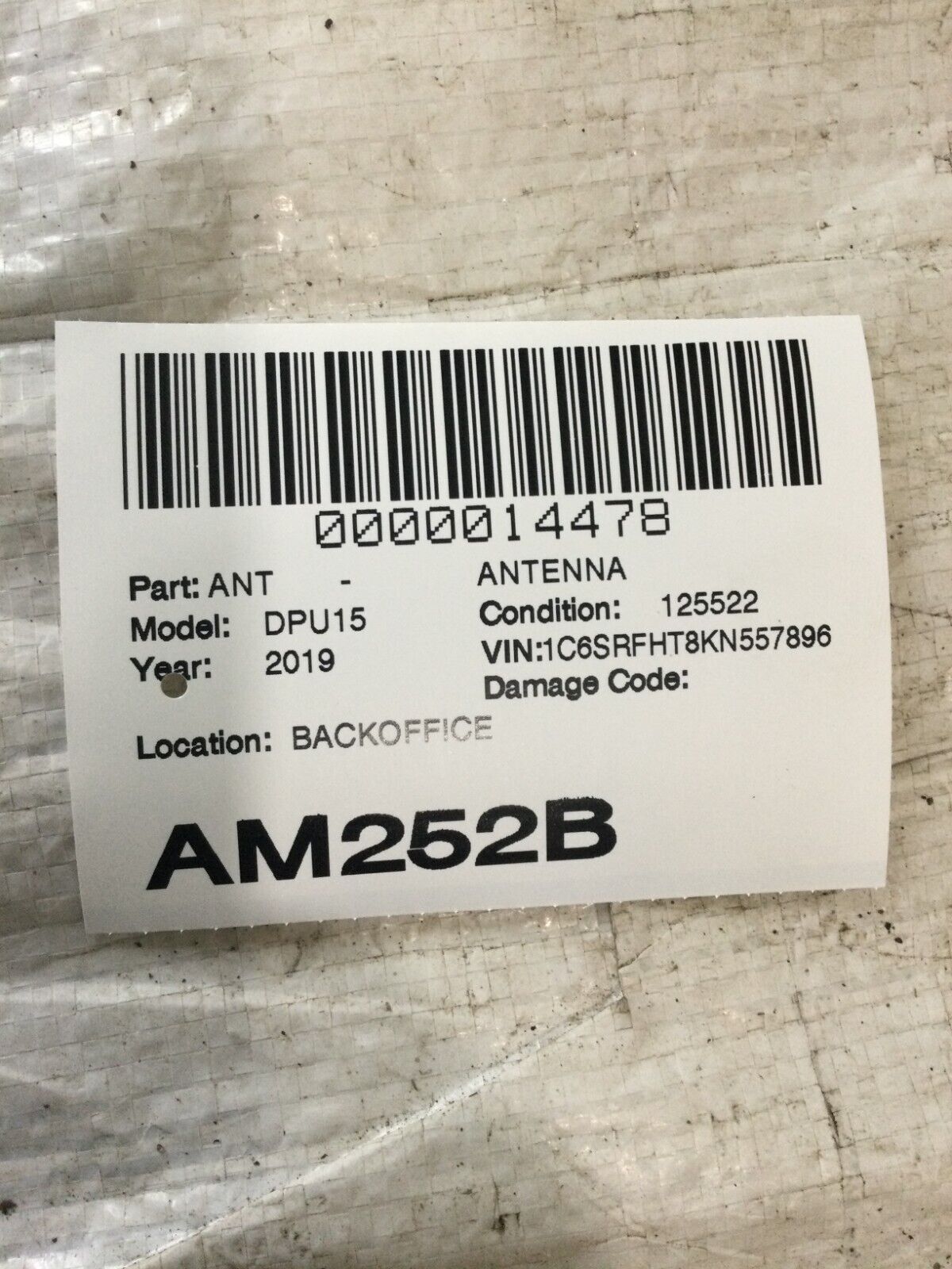 2019 Ram 1500 Remote Keyless Entry Antenna Module 5931812AA OEM