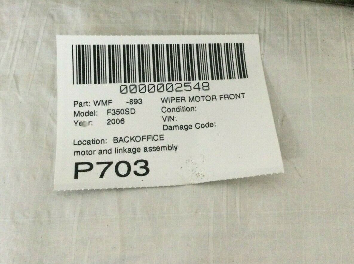 2006 Ford F-350SD 6.0L Windshield Wiper Motor W/ Linkage Assembly OEM