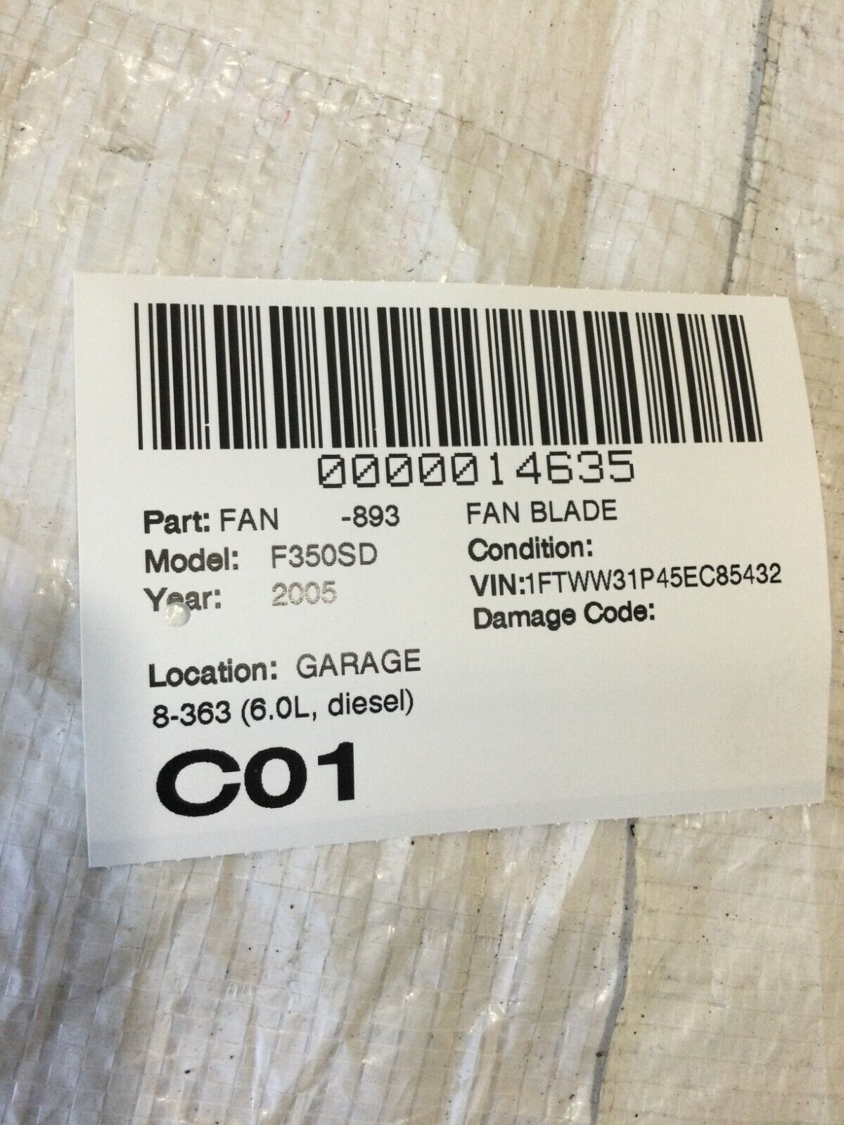 2005 Ford F-350 SD Fan Blade  3034 OEM