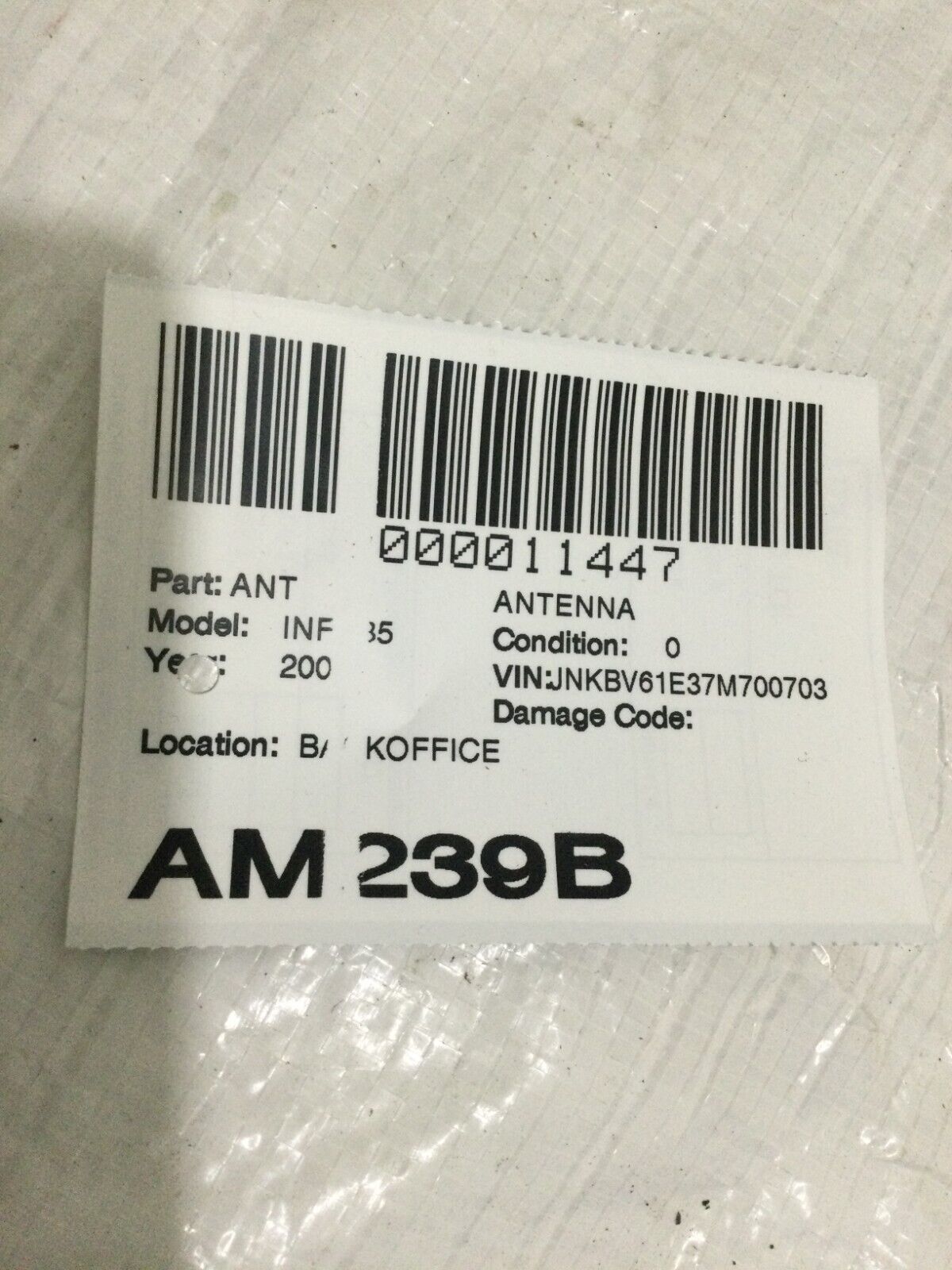 2007 Infiniti G35 Antenna Control Module 286-6208-18 OEM