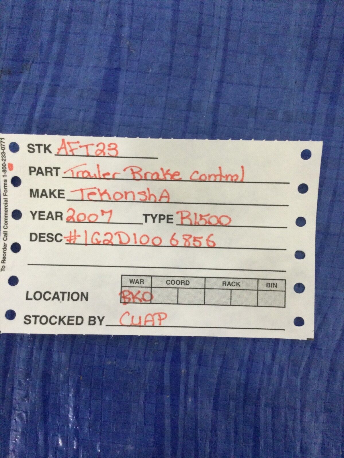 2007 Ram 1500 Tekonsha Trailer Brake Control Unit