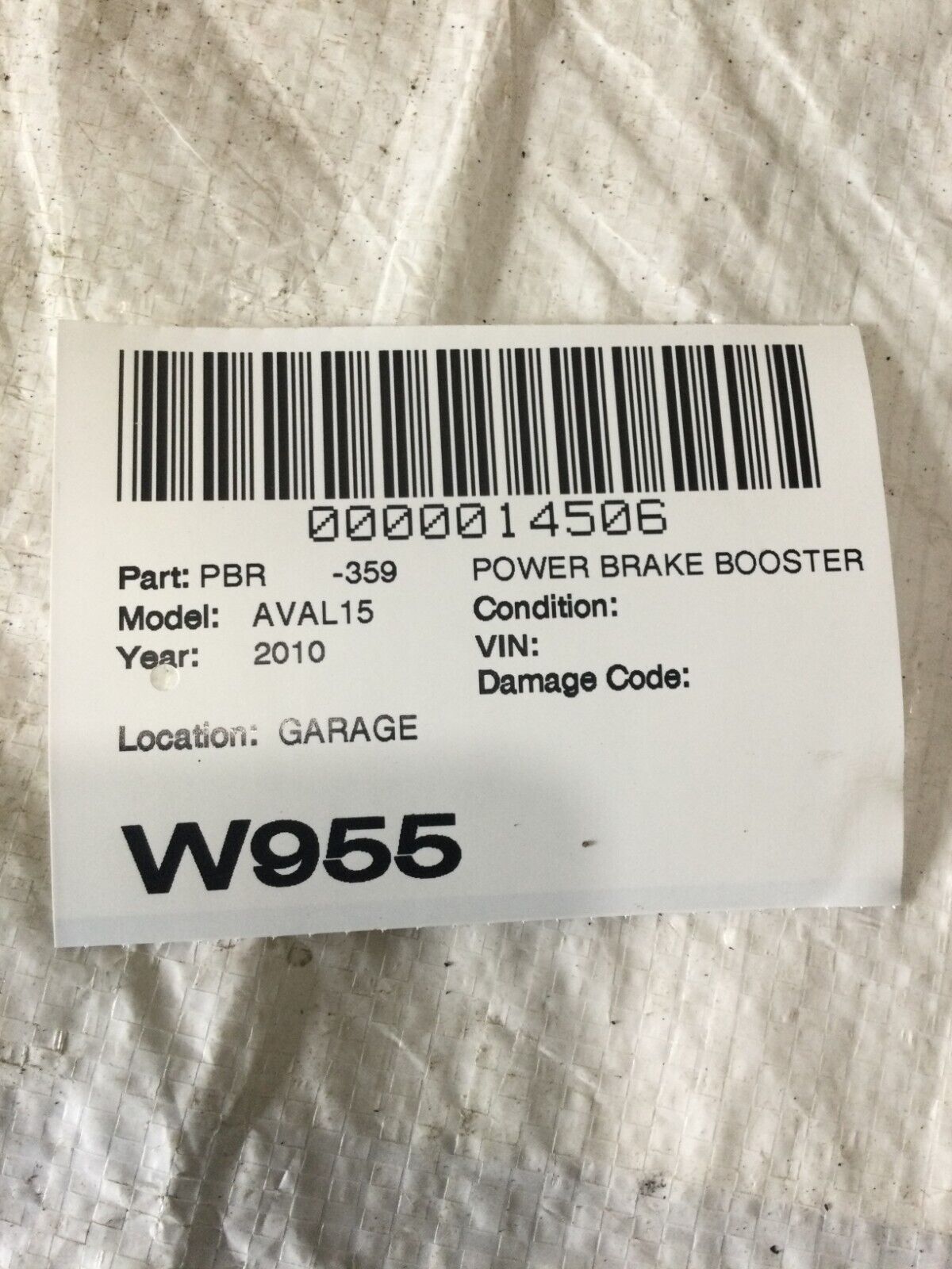 2007 Chevrolet Avalanche15 Power Brake Booster  20877277 OEM