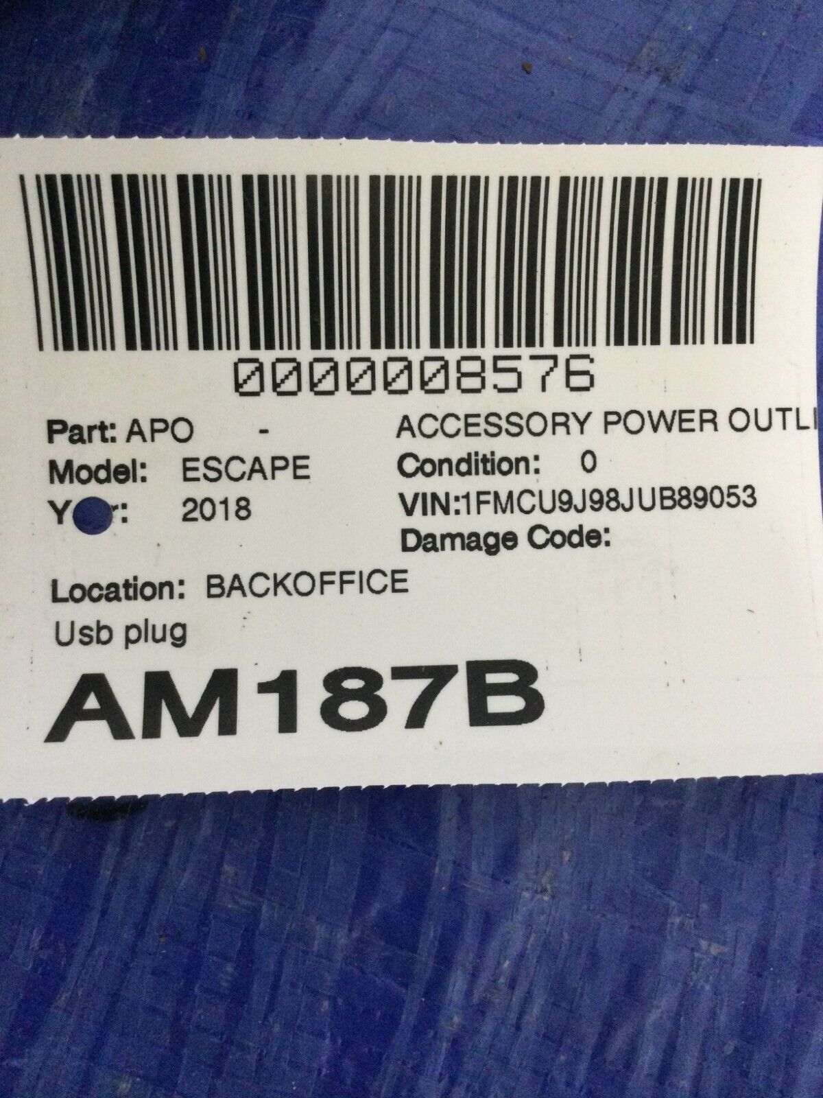 2017-2019 Ford Escape USB Sync Cable OEM