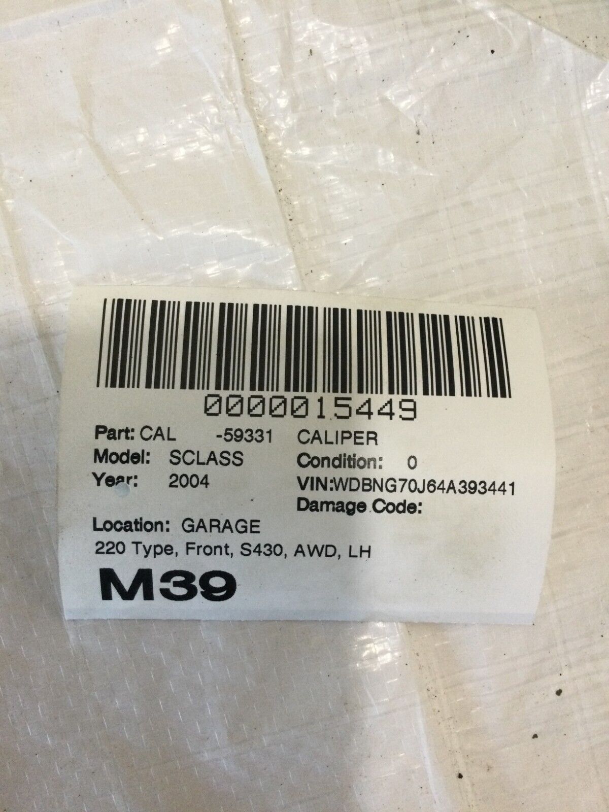 2004 Mercedes-Benz S-Class Front Left  Brake Caliper OEM