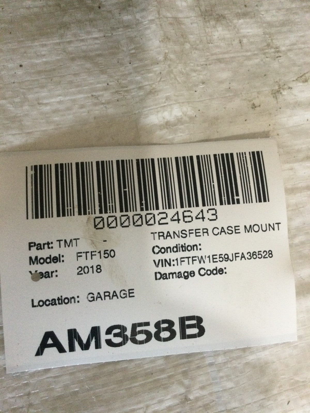 2018 Ford F150 Transmission Mount Bracket OEM