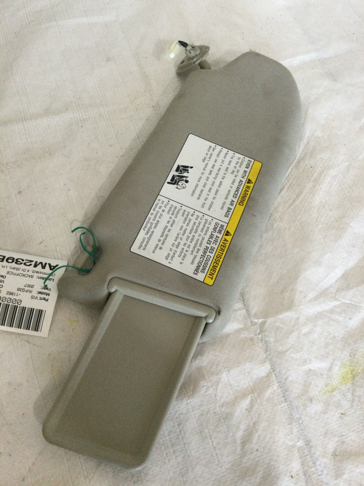 2007 Infiniti G35 Left Driver Sun Visor OEM