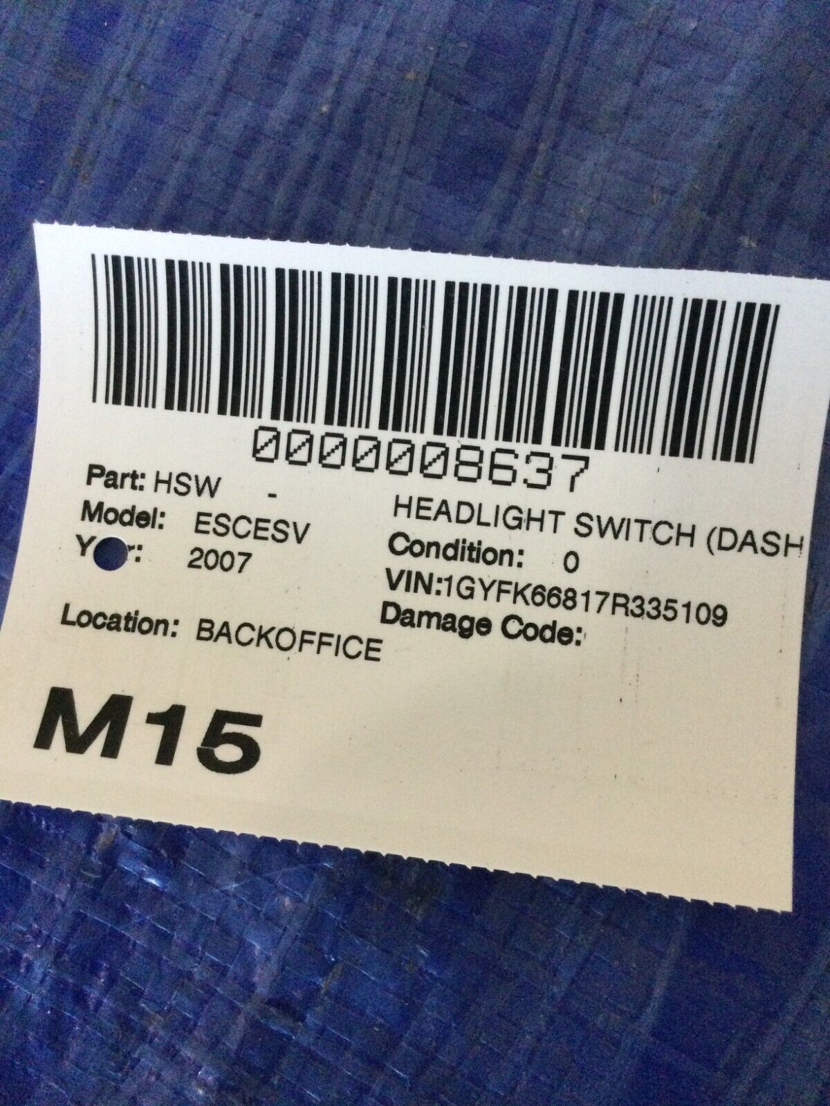 2007 Cadillac Escalade Headlight Lamp Switch Control Unit OEM