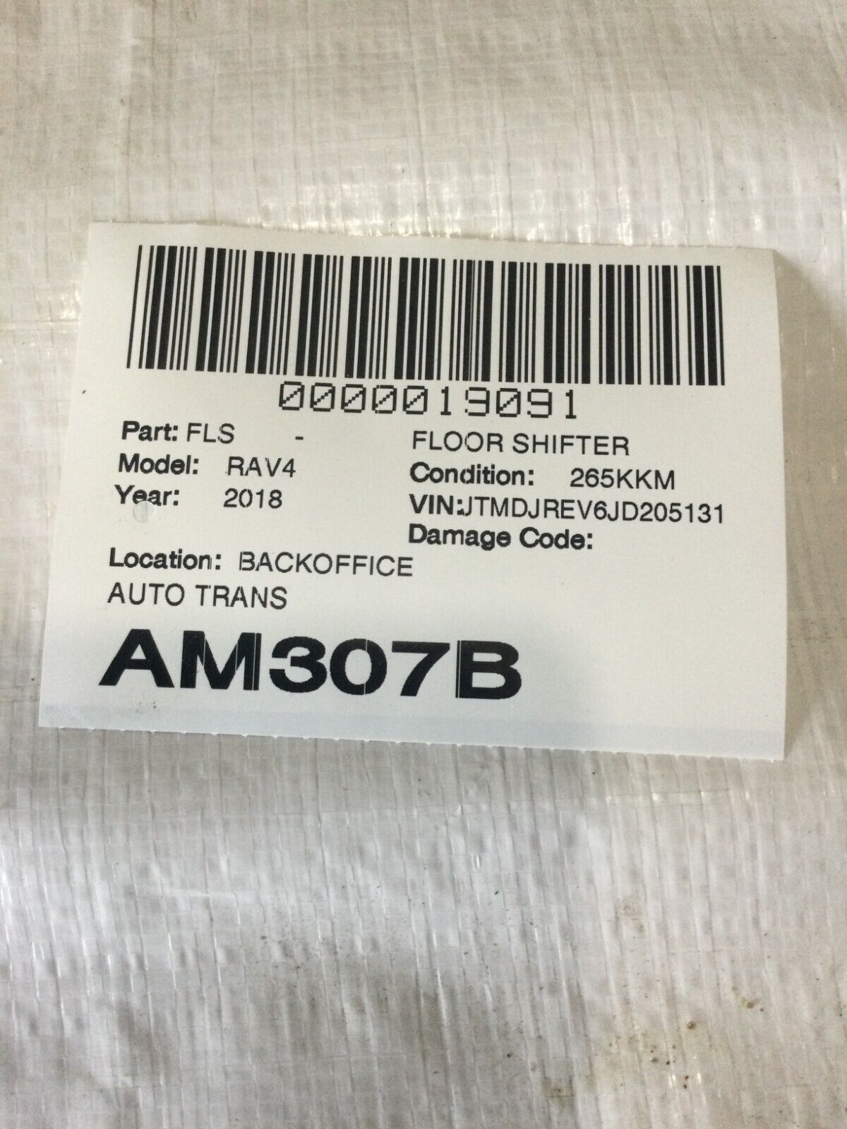 2018 Toyota RAV4 A/T Floor Shifter Assembly OEM