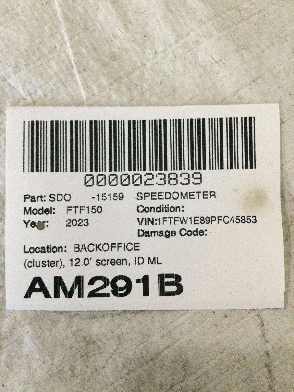 2023 Ford F150 F-150 Speedometer Instrument Cluster OEM NL3T-10849-DDG SCRATCH