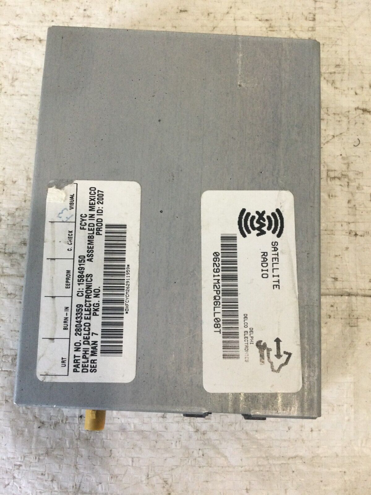 2007-2011 Cadillac Escalade ESV Satellite Radio Receiver Module OEM 28043359