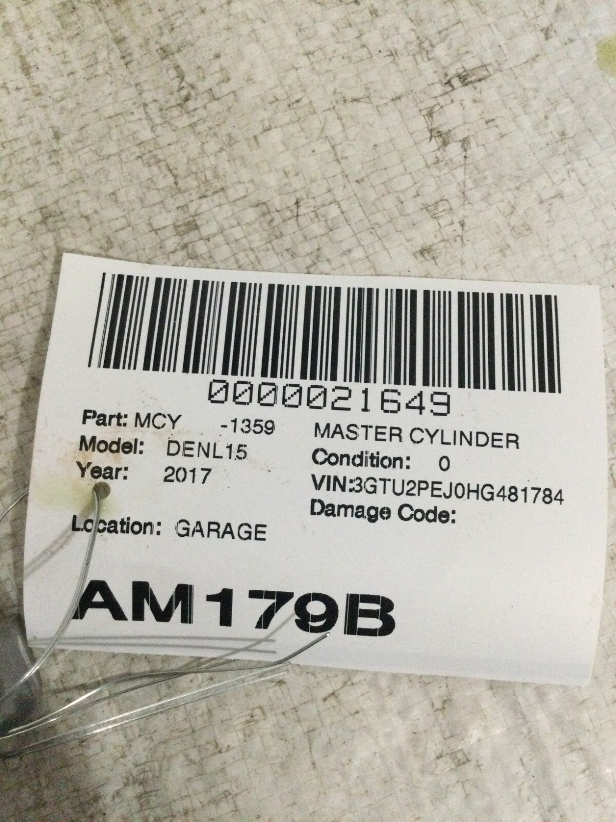 2017 Sierra Denali 1500 Master Cylinder OEM