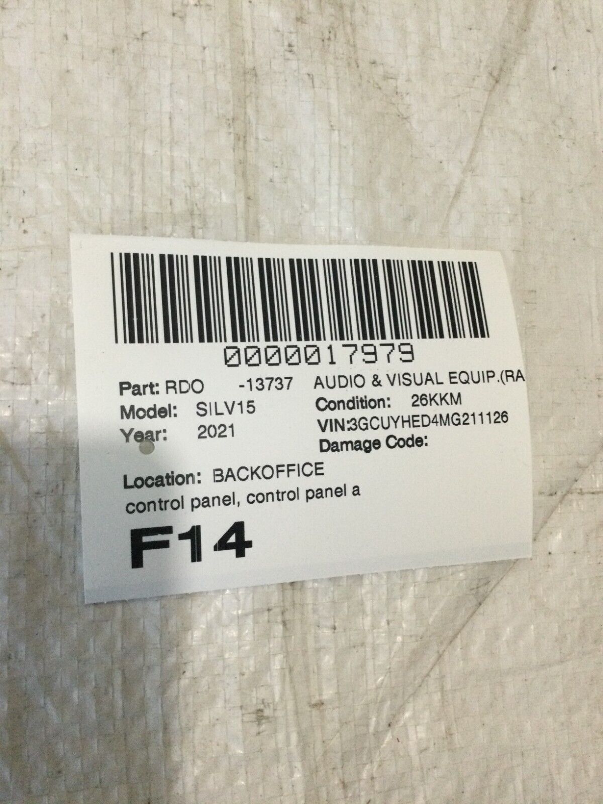 2021 Chevrolet Silverado 1500 Audio Control Panel  With Display Screen  84743964