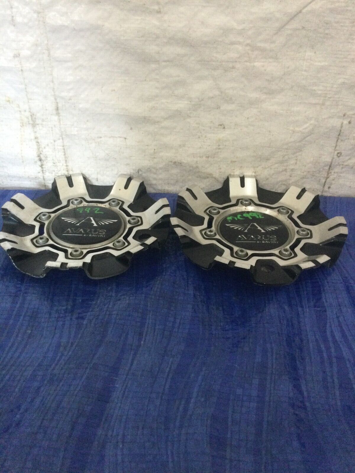 Avarus by Savini Chrome / Black Custom Wheel Center Cap M-355-2 (2 CAPS)
