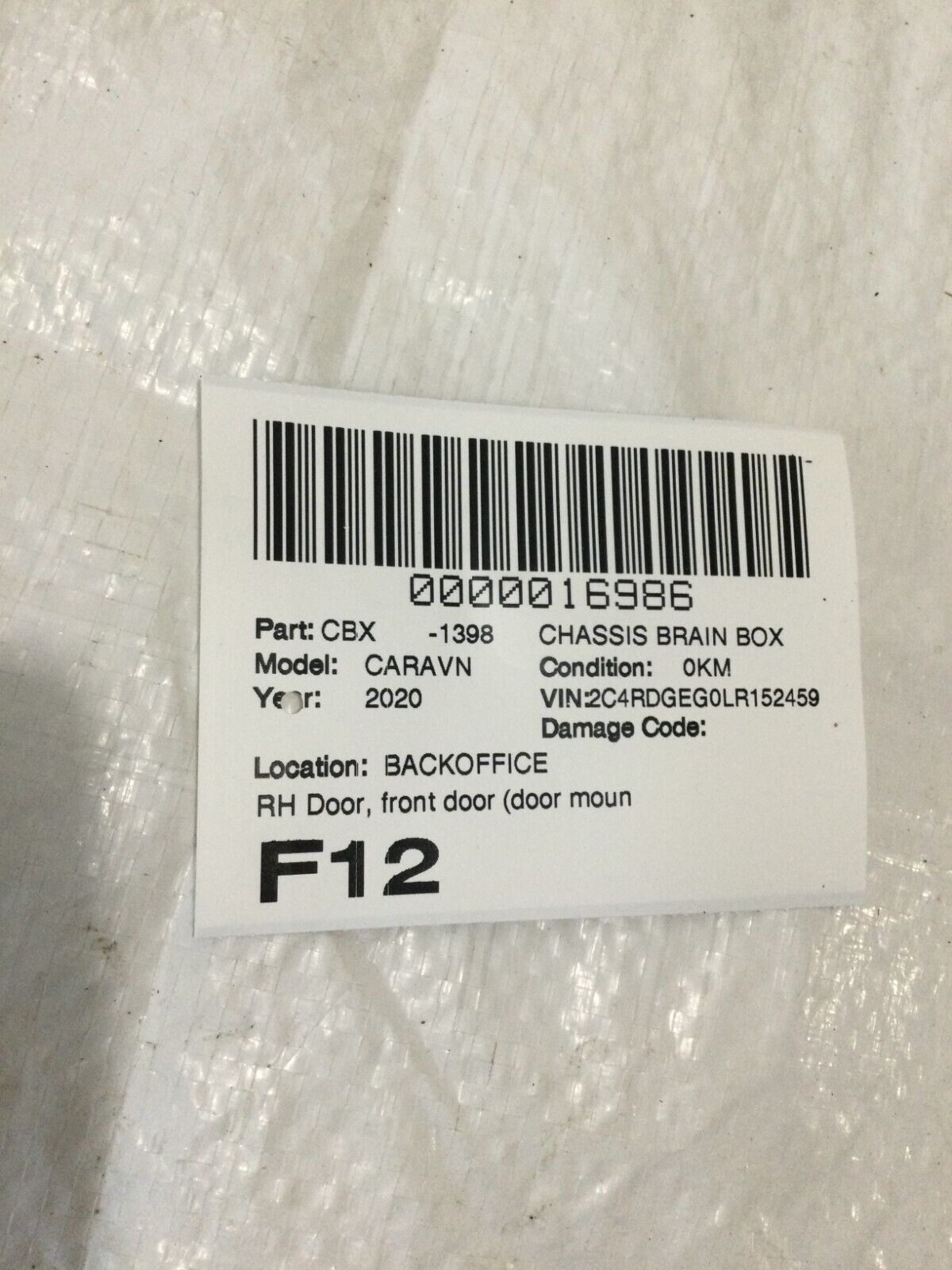 2020 Dodge Grand Caravan Front Right Door Control Module 05026860AE OEM