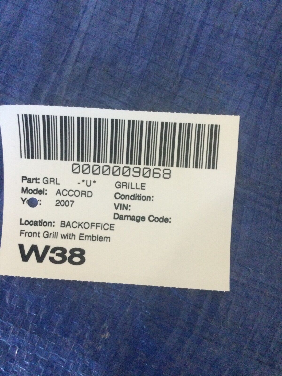 2003-2007 Honda Accord Coupe Front Grille Grill W/ Emblem OEM