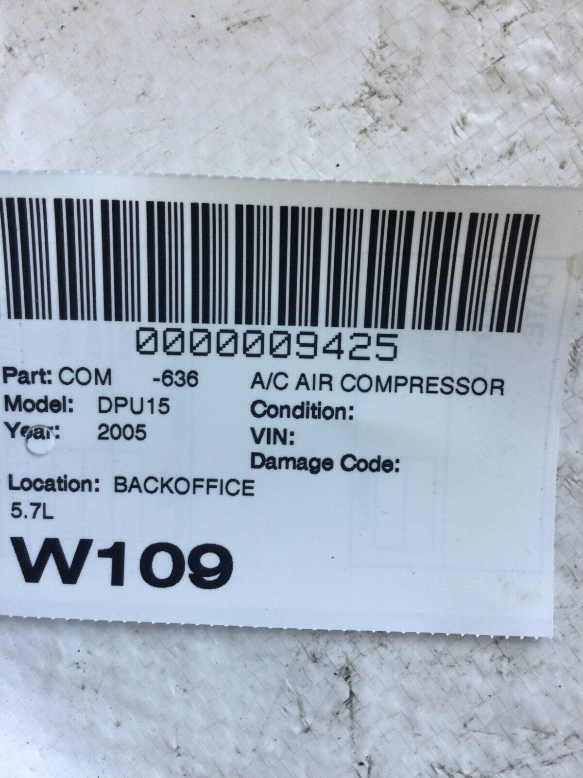 2005 Dodge Ram 1500  5.7L  A/C Compressor OEM