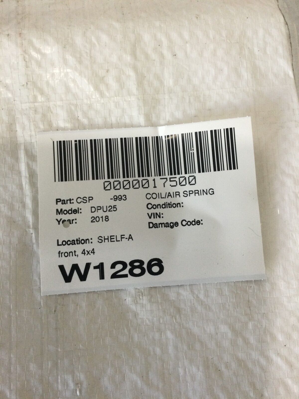 2018 Dodge Ram 2500 Front Coil Spring 50560A OEM