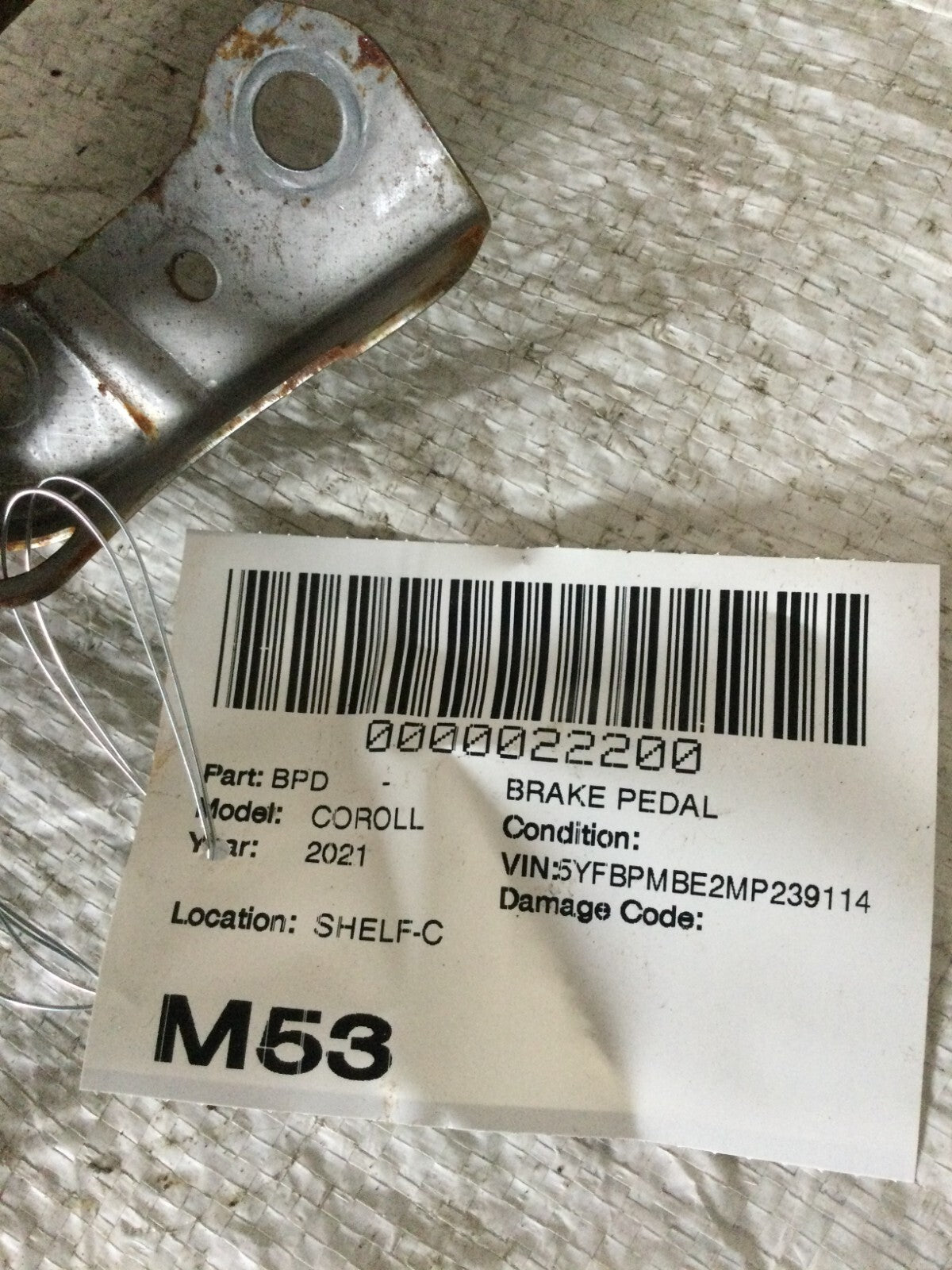 2021 Toyota Corolla Brake Pedal OEM