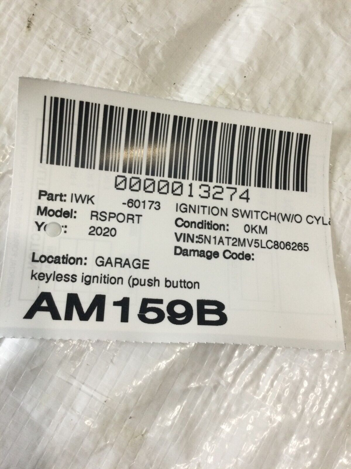 2020 Nissan Rogue Keyless Ignition Push Button OEM