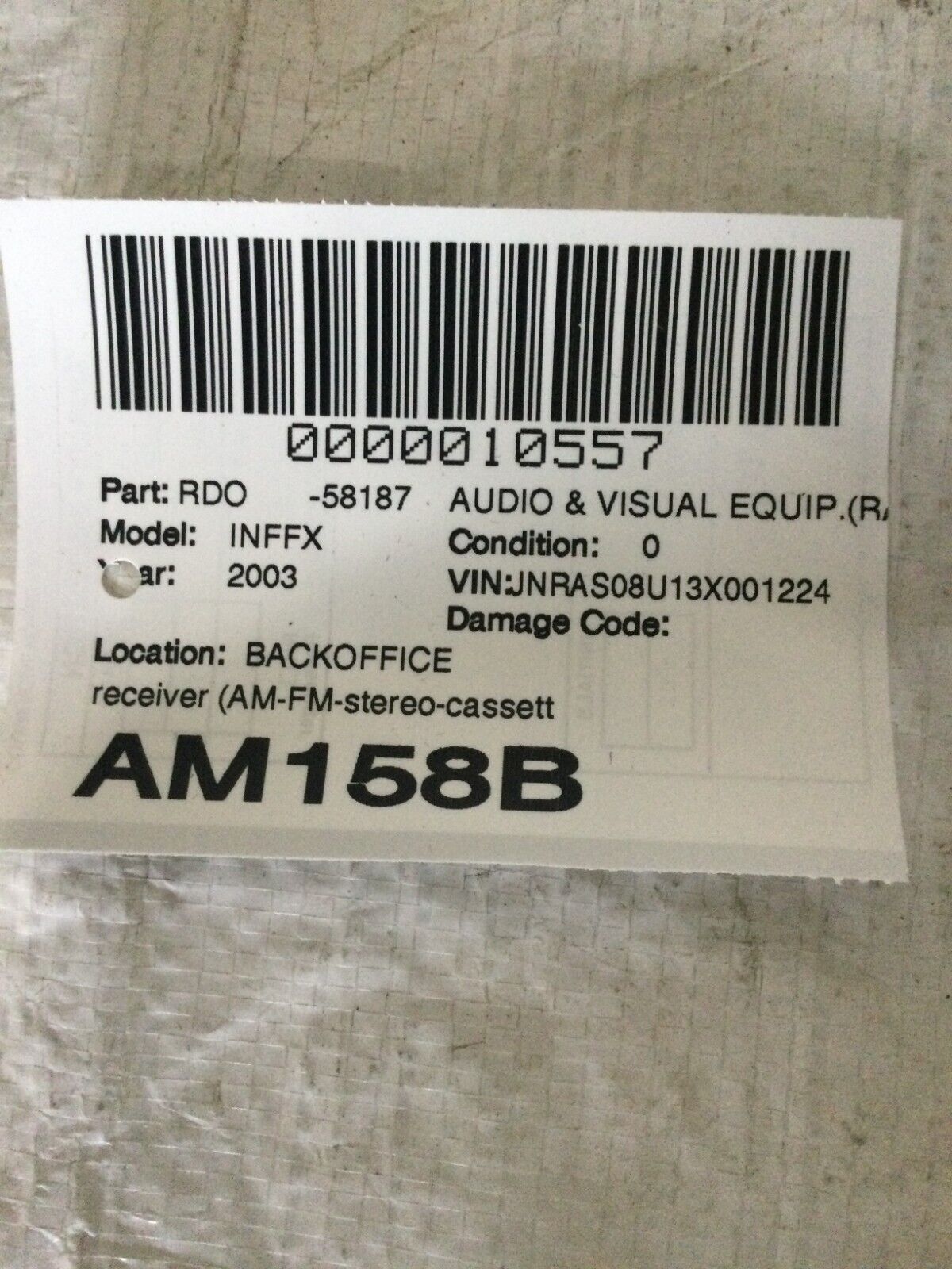 2003 03 Infiniti FX35 Radio Receiver Audio System OEM 28188CG000