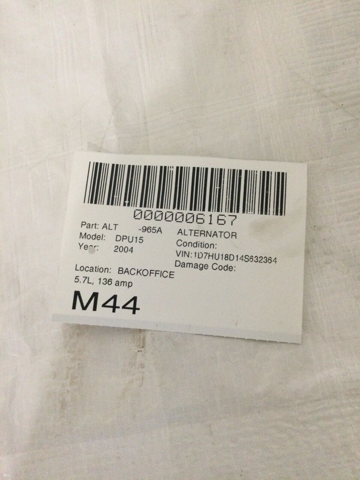 2004 Dodge Ram 1500 Alternator Motor OEM 5.7L