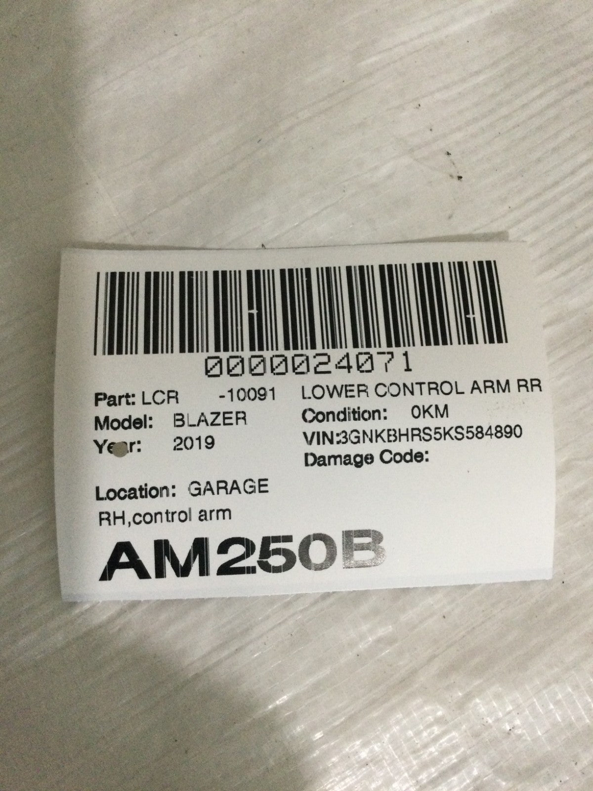 2019 Chevrolet Blazer Rear Right Lower Control Arm OEM