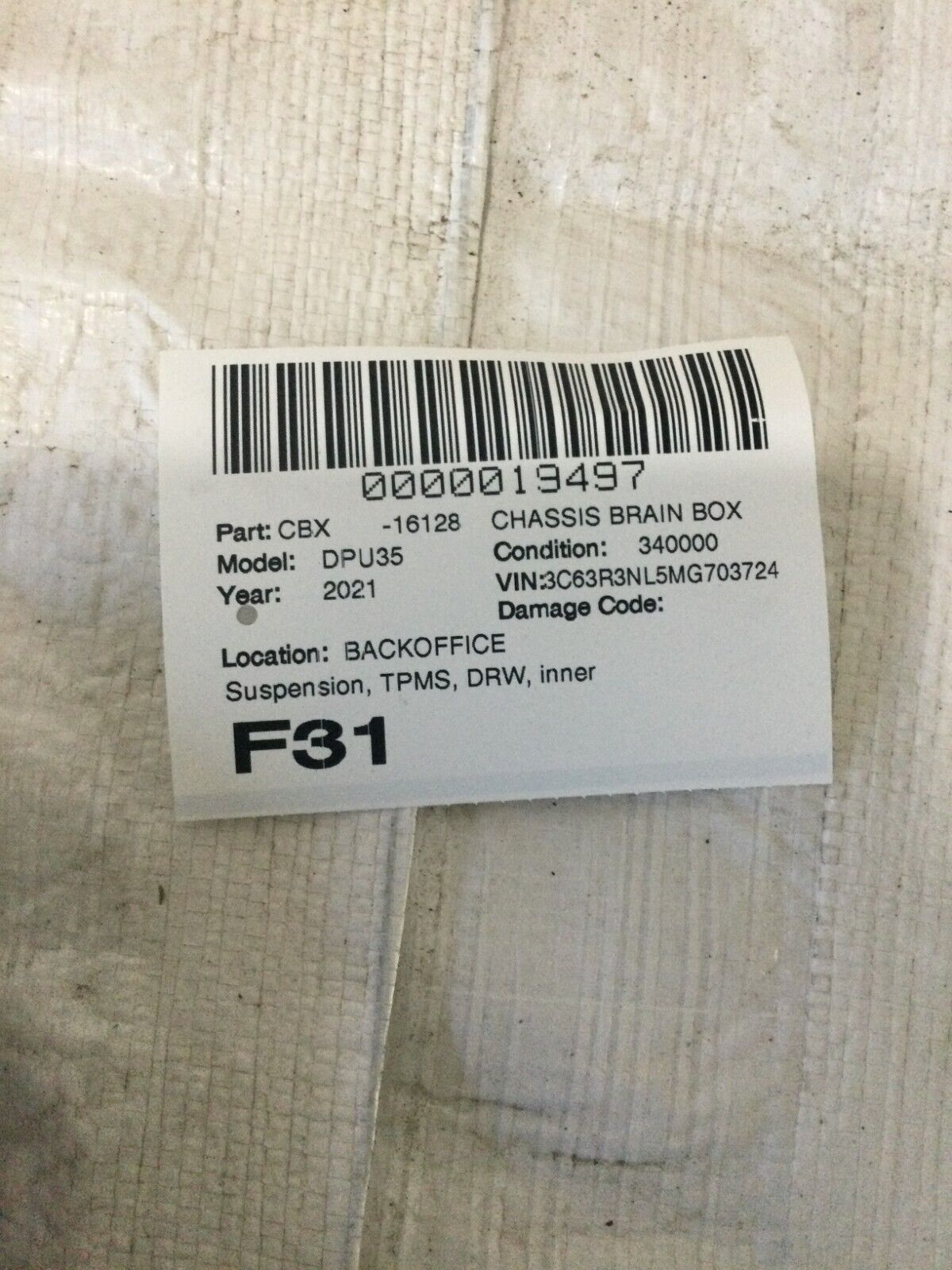 2021 RAM 3500  Air  Suspension  Control  Module  OEM