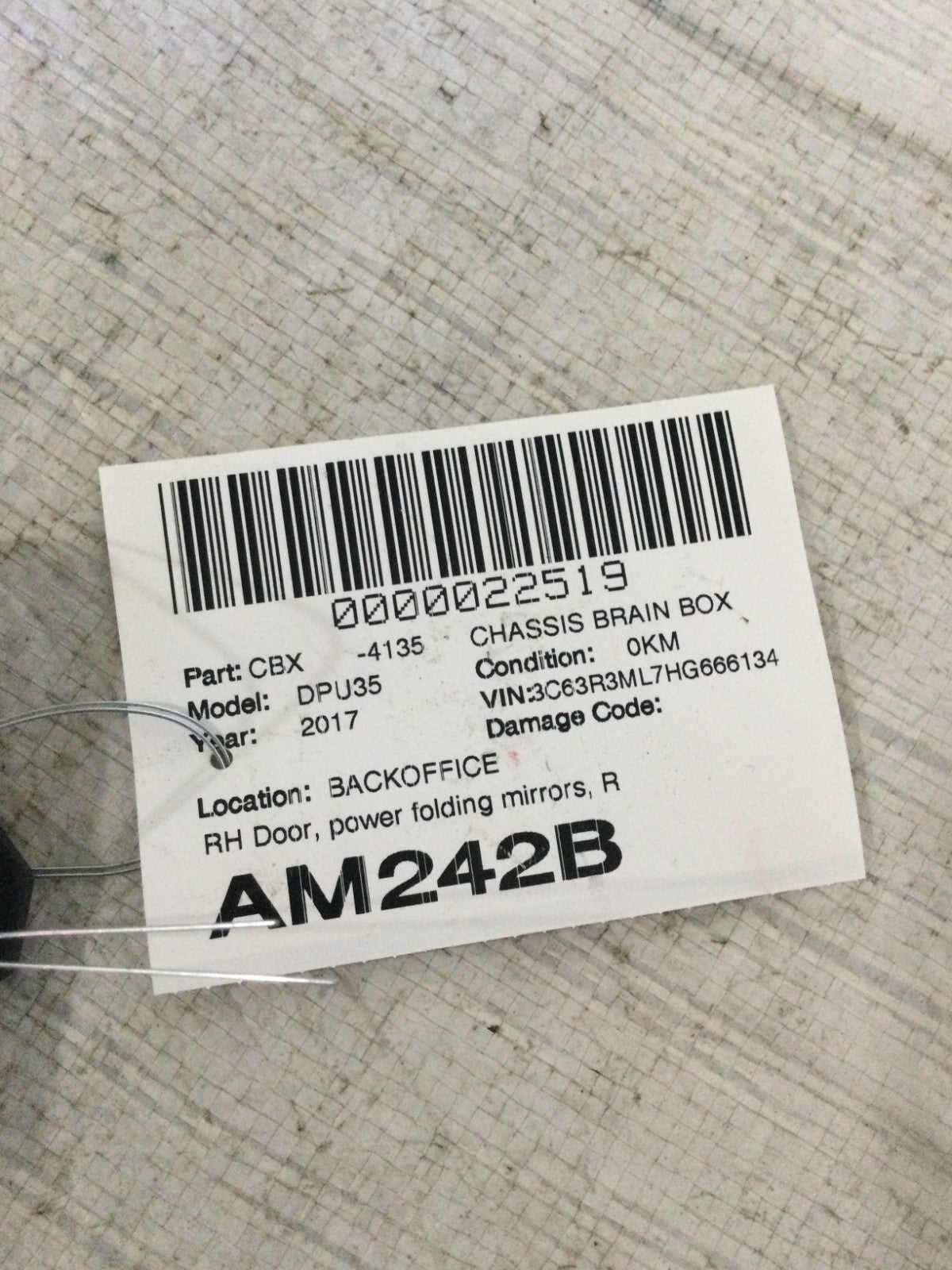 2017 Dodge Ram 3500 6.7L Right Door Control Module OEM 68286790AA