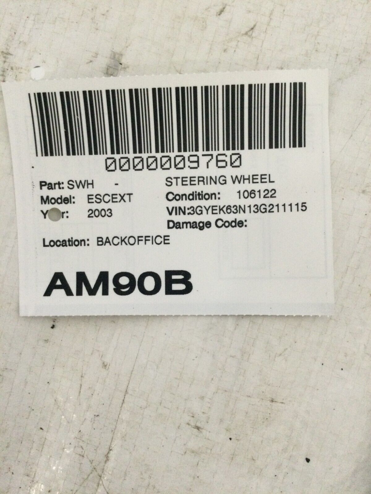 2003-2006 Cadillac Escalade EXT Strng Wheel OEM