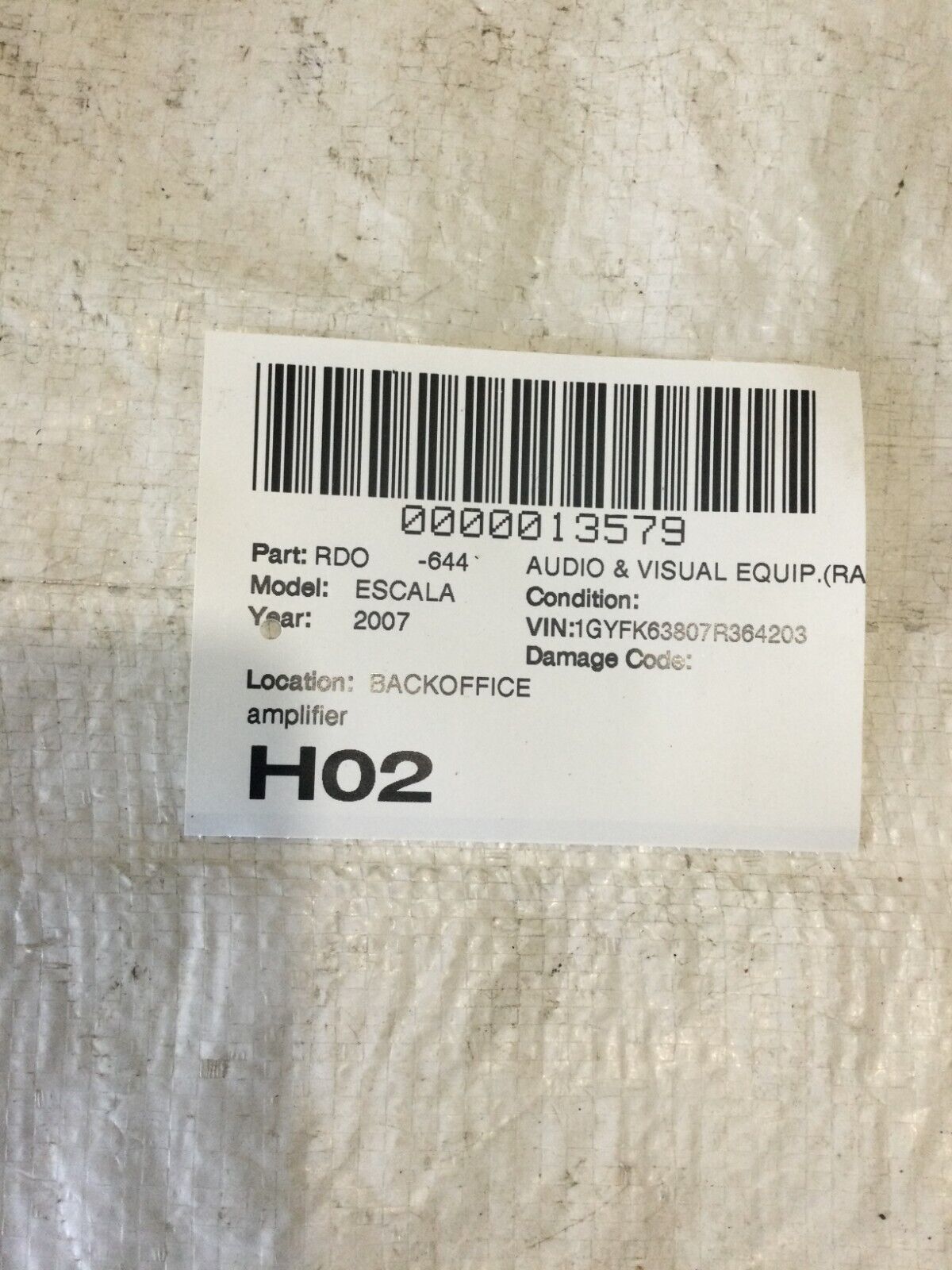 2007 Cadillac Escalade  Radio  Amplifier Bose AMP  15937320 OEM