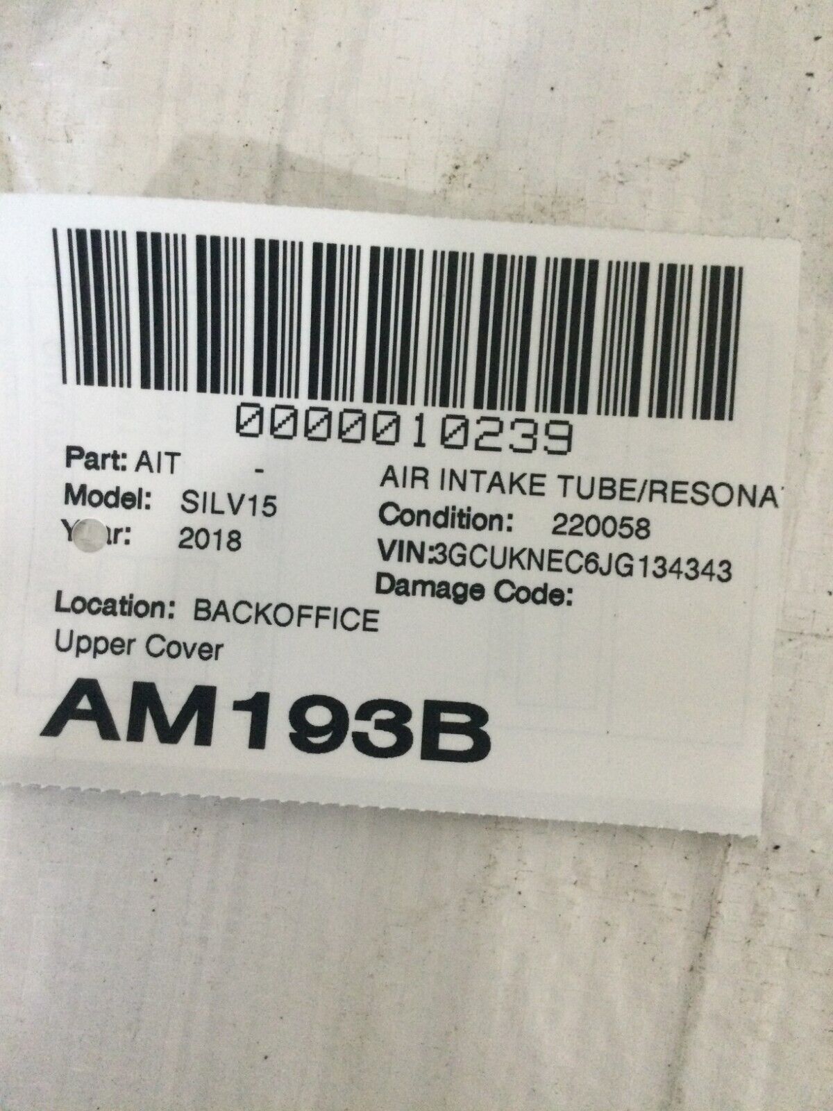 2018 Chevrolet Silverado 1500 Engine Upper Cover 12678226 OEM