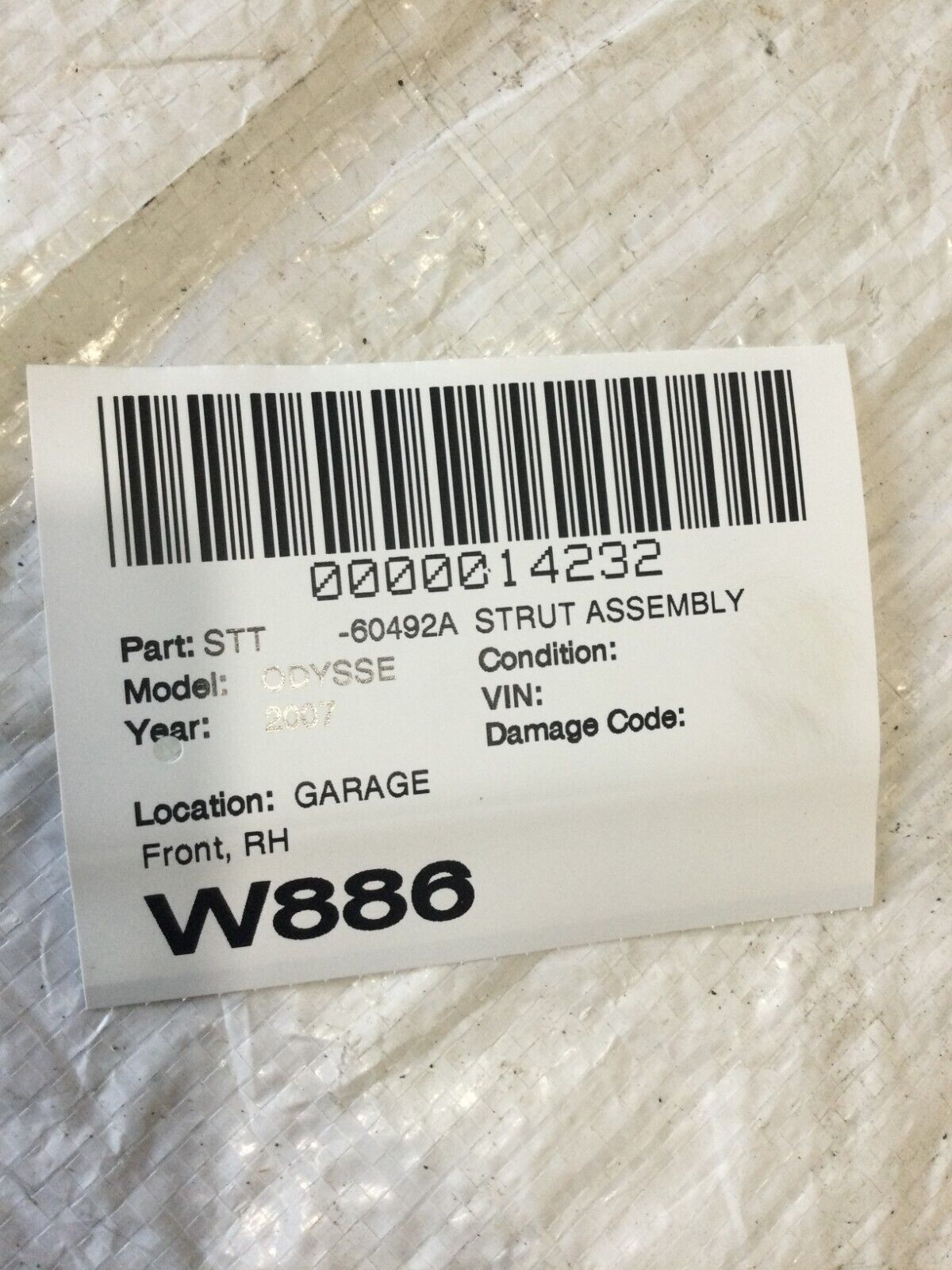 2007 Honda Odyssey Front Right Shock Strut Assembly OEM