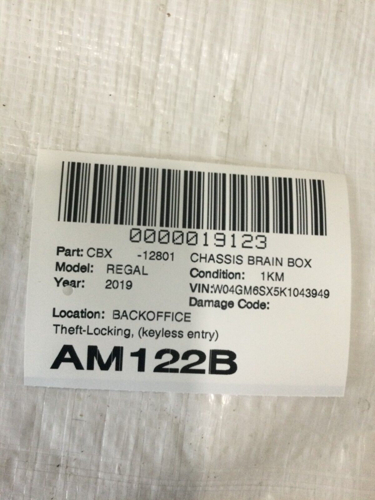 2019 Buick Regal  Theft Locking Keyless Entery Control Module   2927-14-1732 OEM