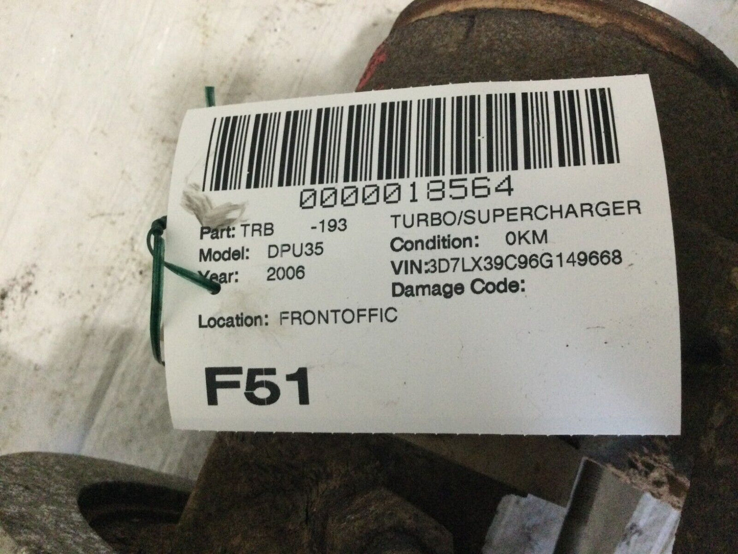 2006 Dodge Ram 3500 5.9L Turbo Diesel Supercharger Assembly 4036836 OEM