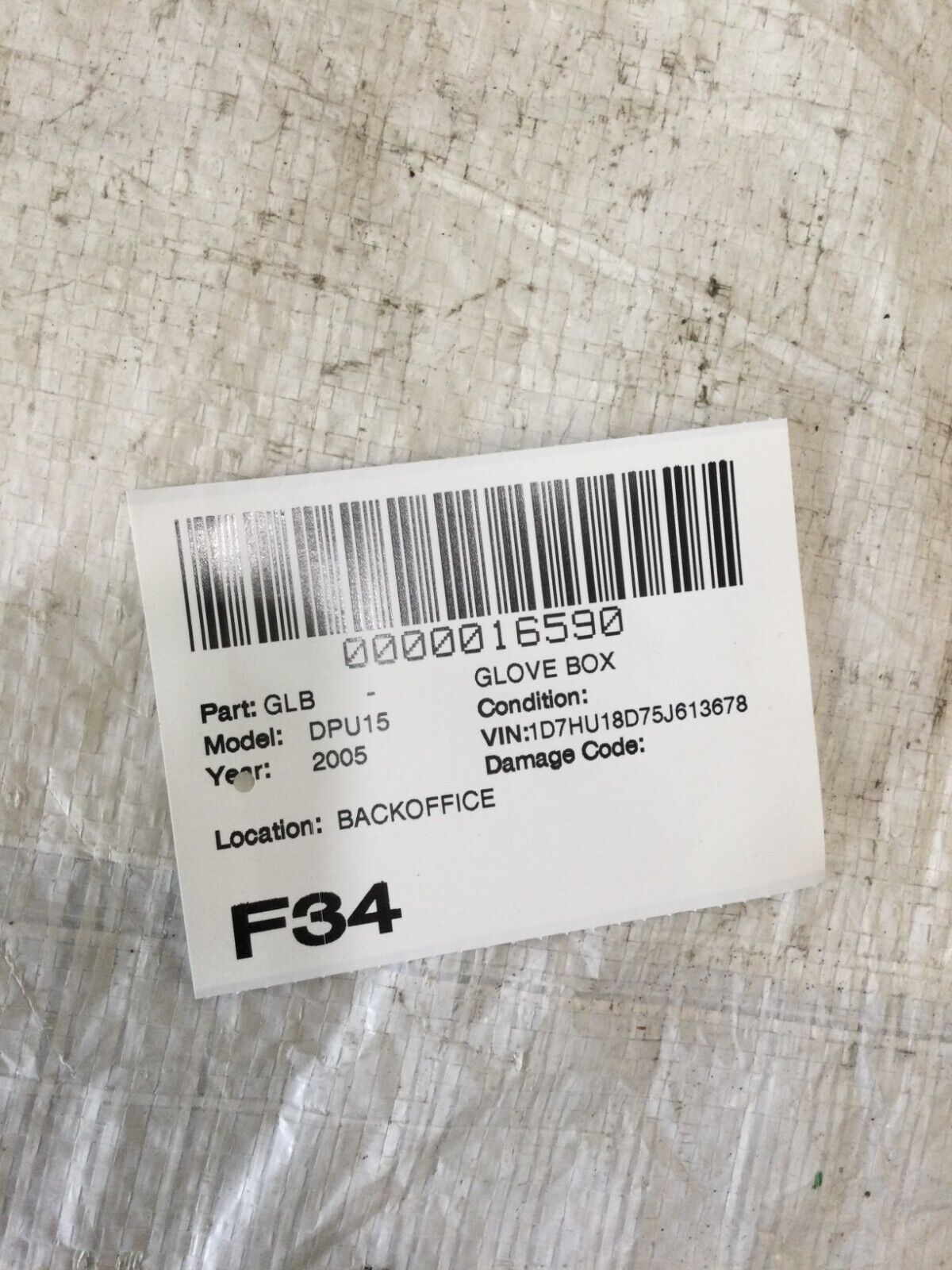 2002-2005 Dodge Ram 1500 Black Passenger Dash Glove Box 1000281DX9AA OEM