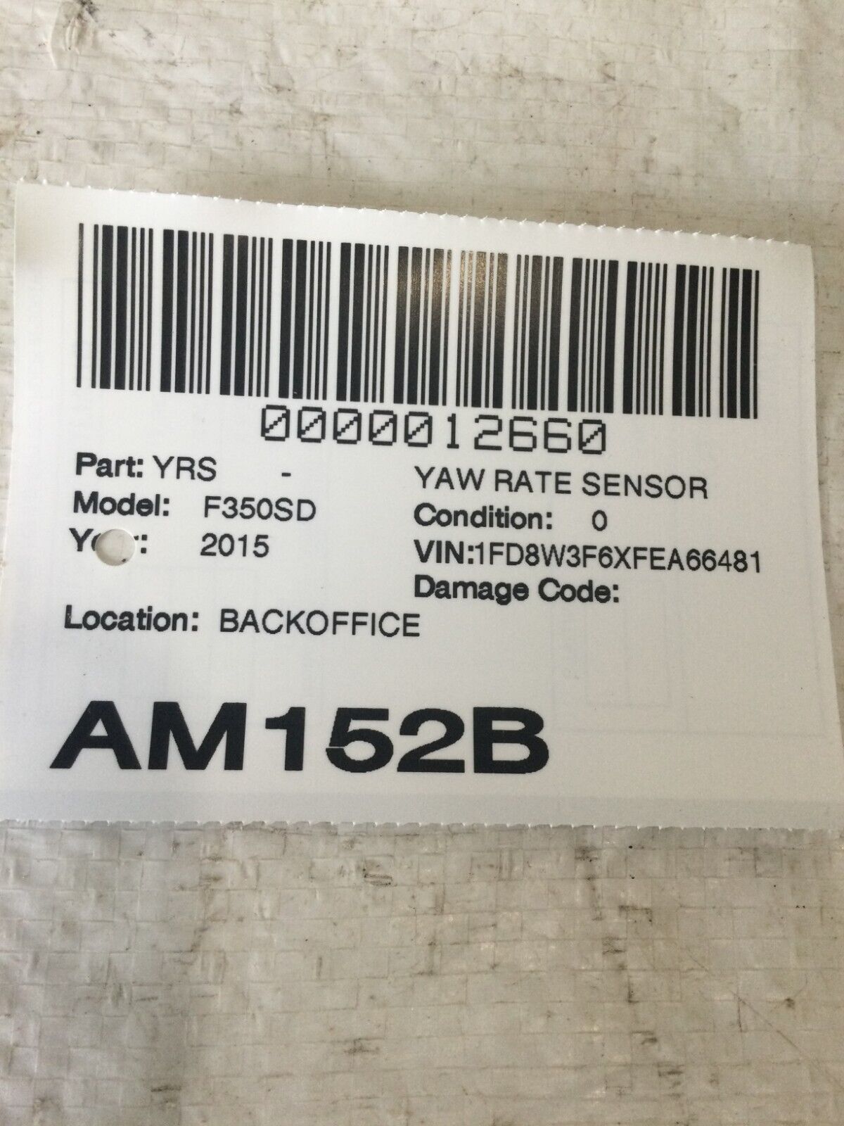 2007-2009 Cadillac Escalade ESV Yaw Rate Sensor OEM 15197080