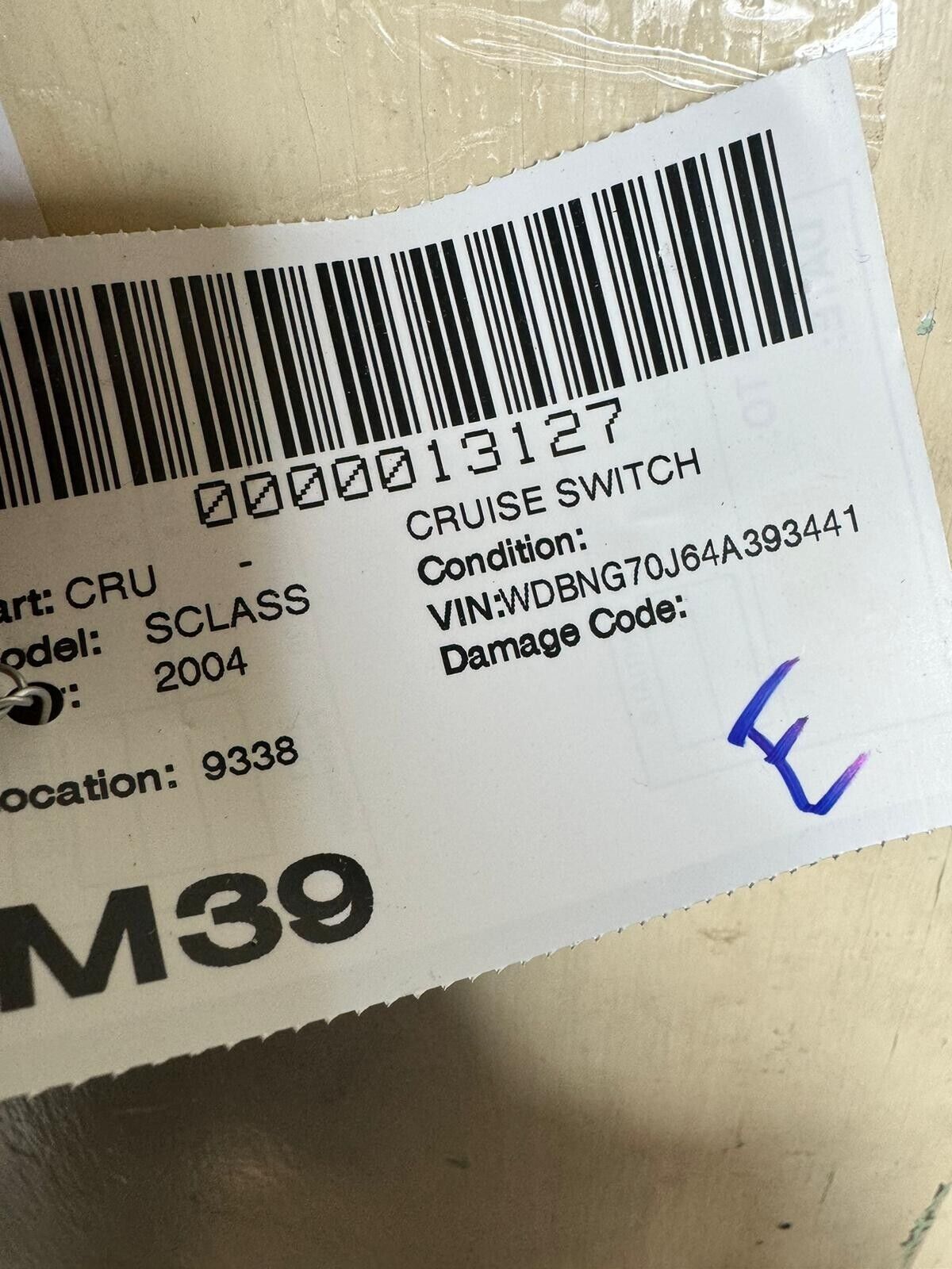 2004  Mercedes-Benz S-Class Cruise Control Lever  A0085452324 OEM