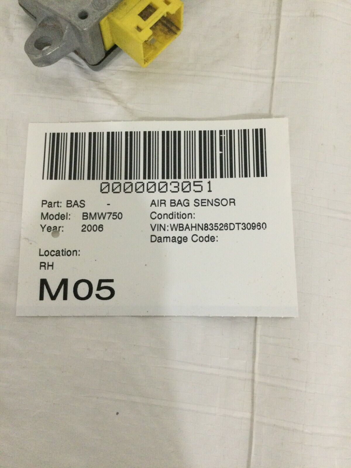 2006 BMW E65 750LI SRS Control Module OEM 6960228