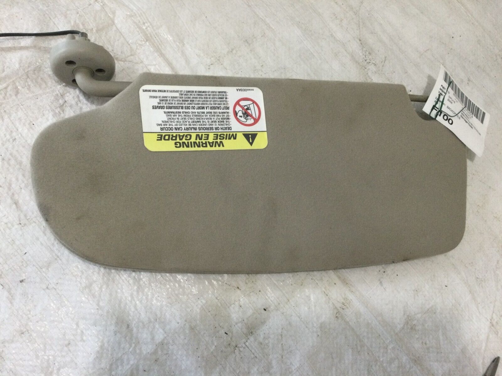 2002-2008 Dodge Ram Right Sun Visor OEM Passenger Shade W/ Lighted Mirror